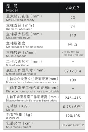 Z4023工业台钻