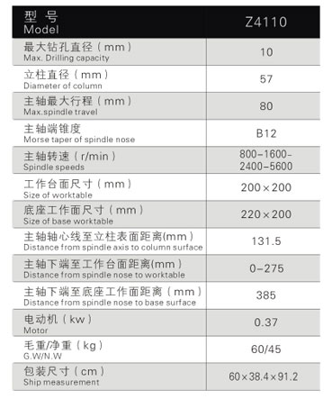 Z4110轻型台钻