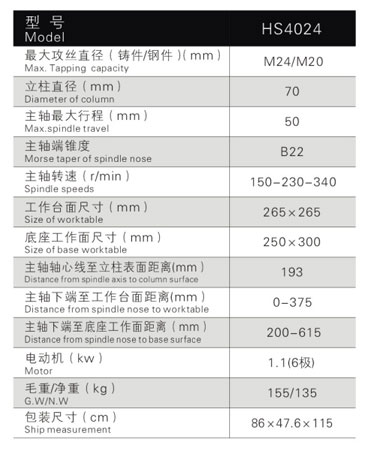 HS4024攻丝机