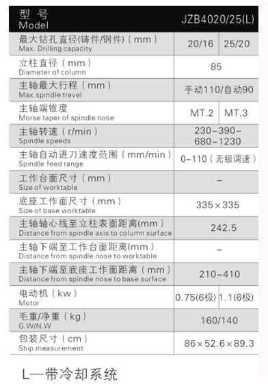 JZB4020(L)自动进刀钻床