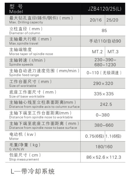 JZB4120(L)自动进刀钻床