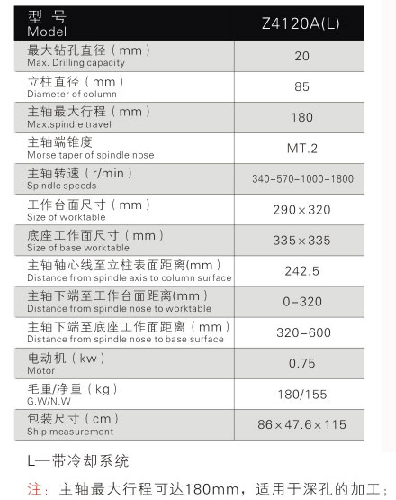 Z4120A(L)深孔钻床