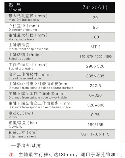 Z4120A(L)深孔钻床